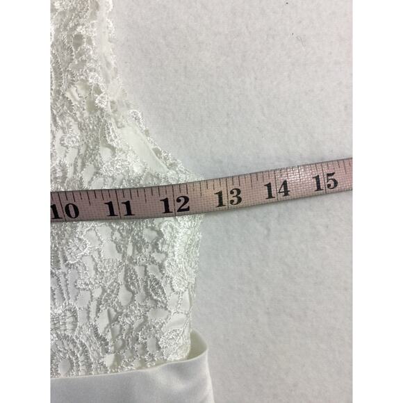 GIRL'S PARTY DRESS 6-7 Y white lace chiffon flower girl long maxi dress B74 - Picture 4 of 7